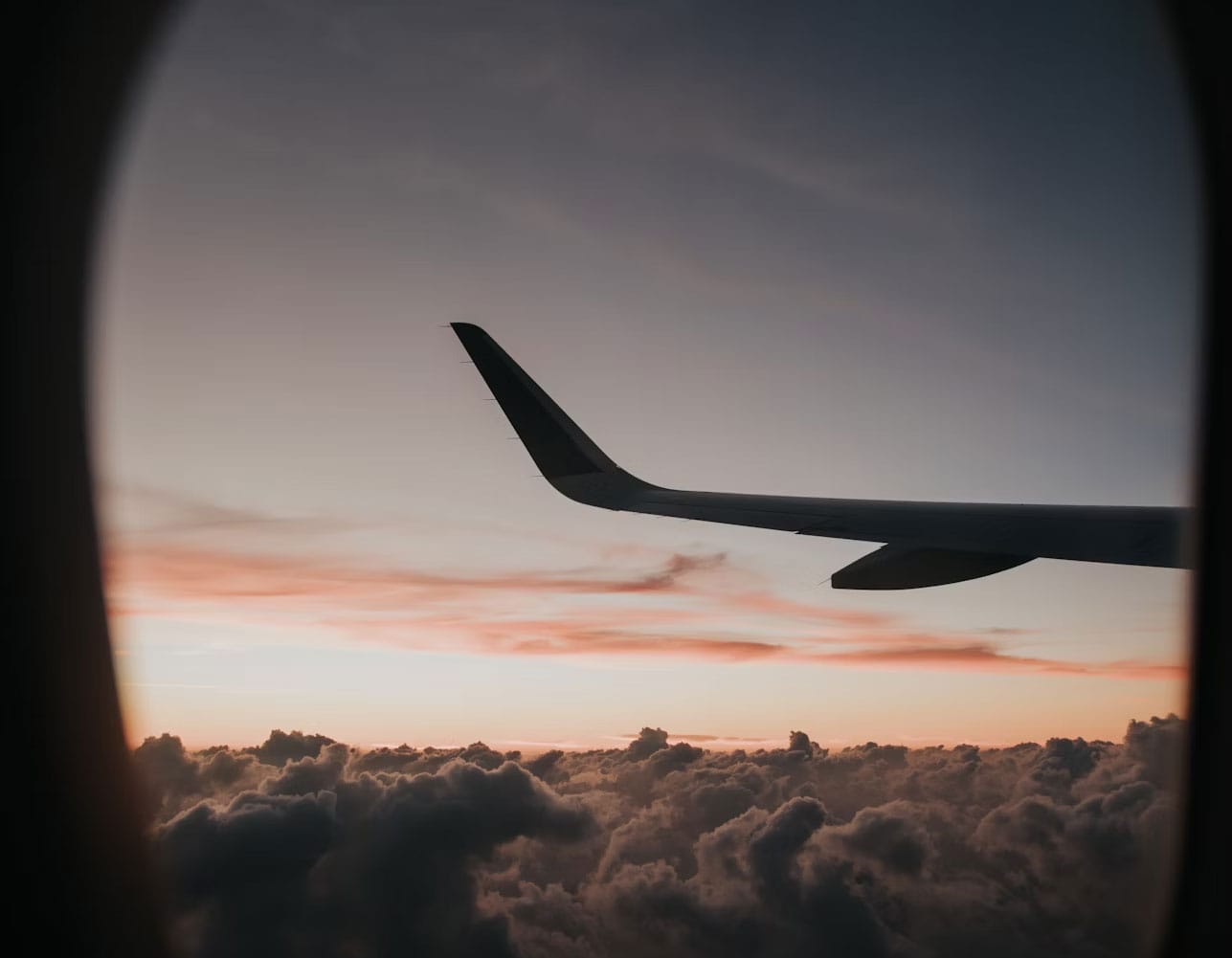 Plane window view