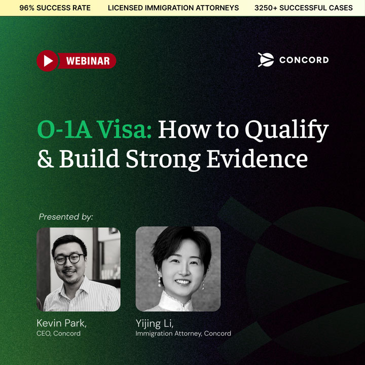 Webinar hero image for O-1A Visa: How to Qualify & Build Strong Evidence
